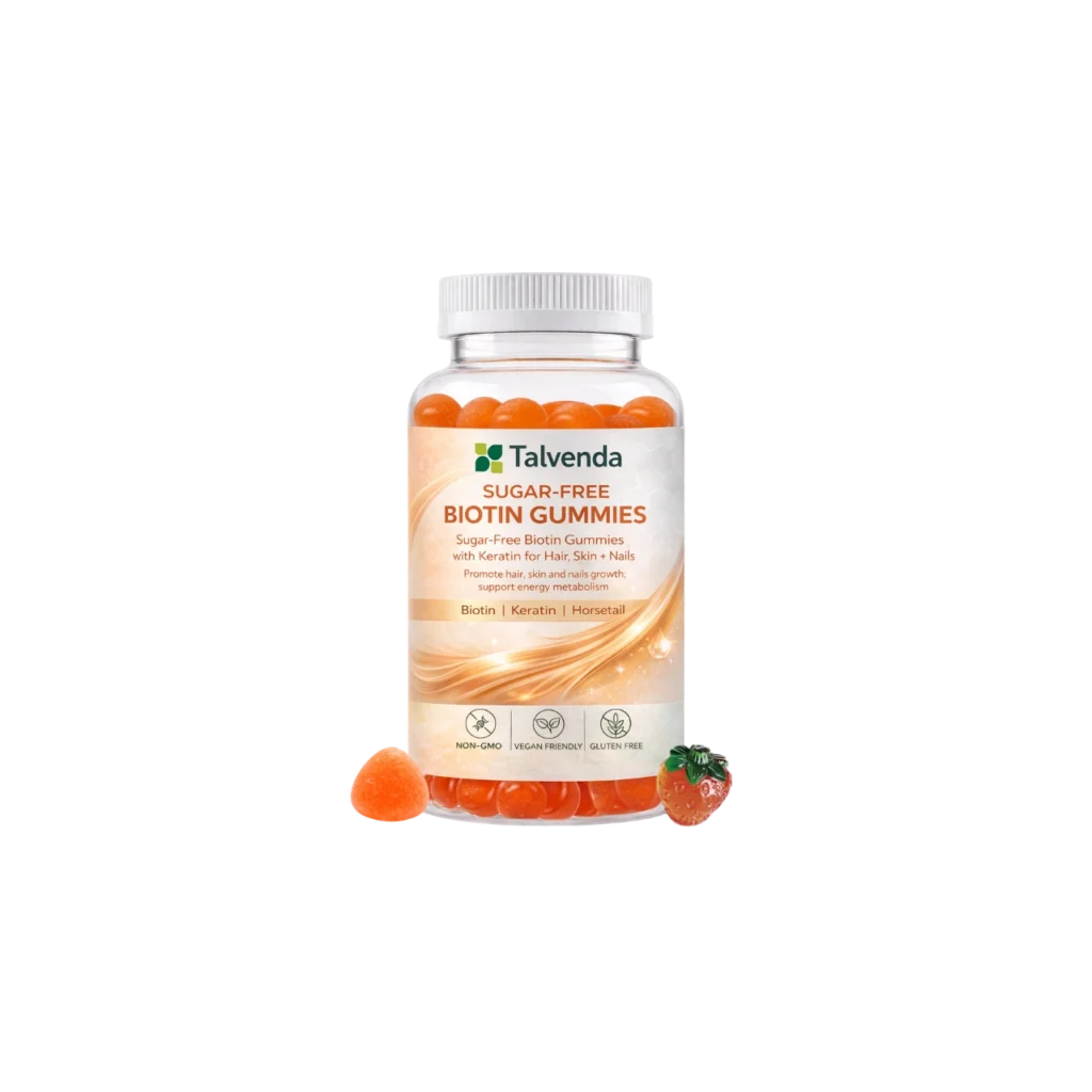 Sugar-Free Biotin Gummies with Keratin for Hair, Skin + Nails