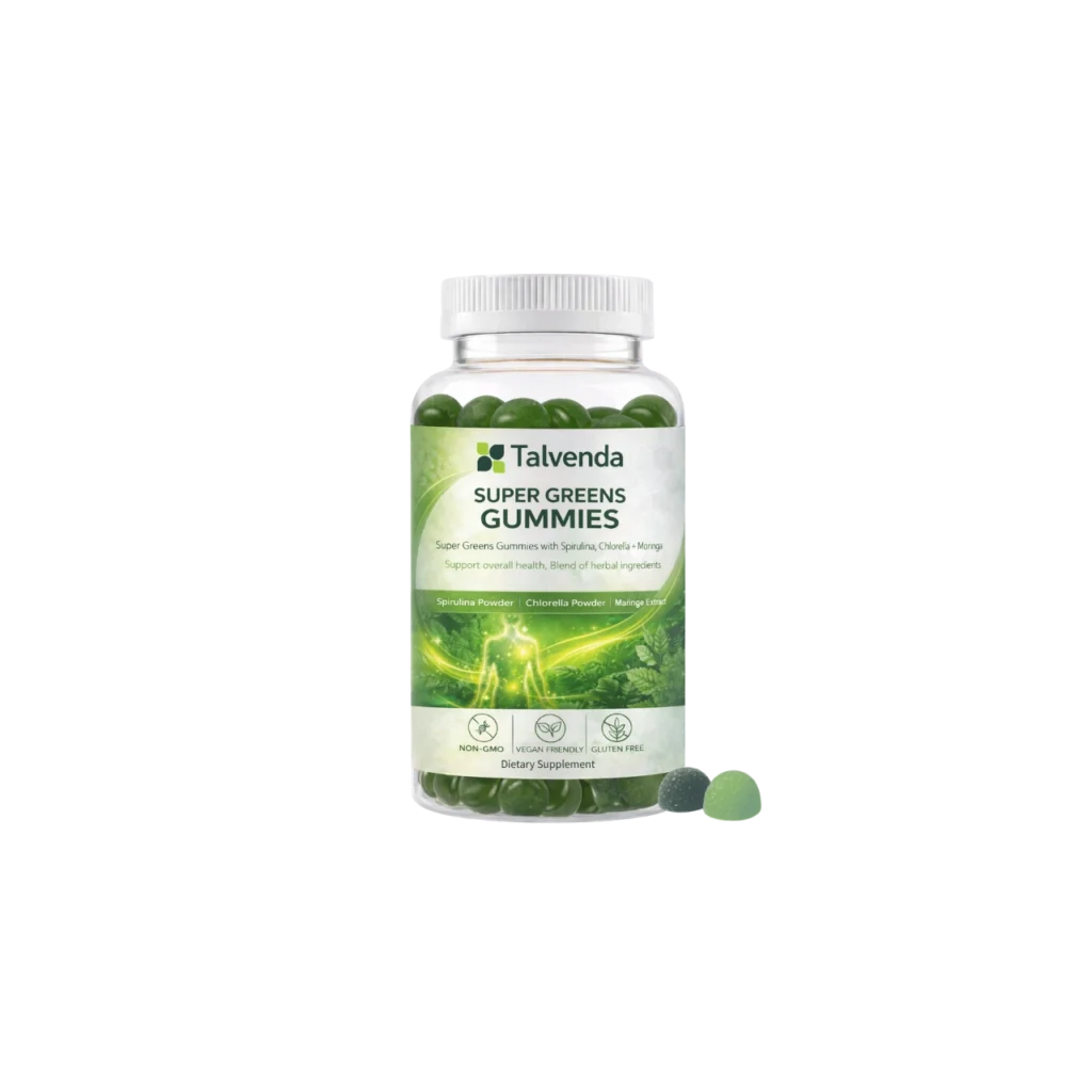 Super Greens Gummies with Spirulina, Chlorella + Moringa