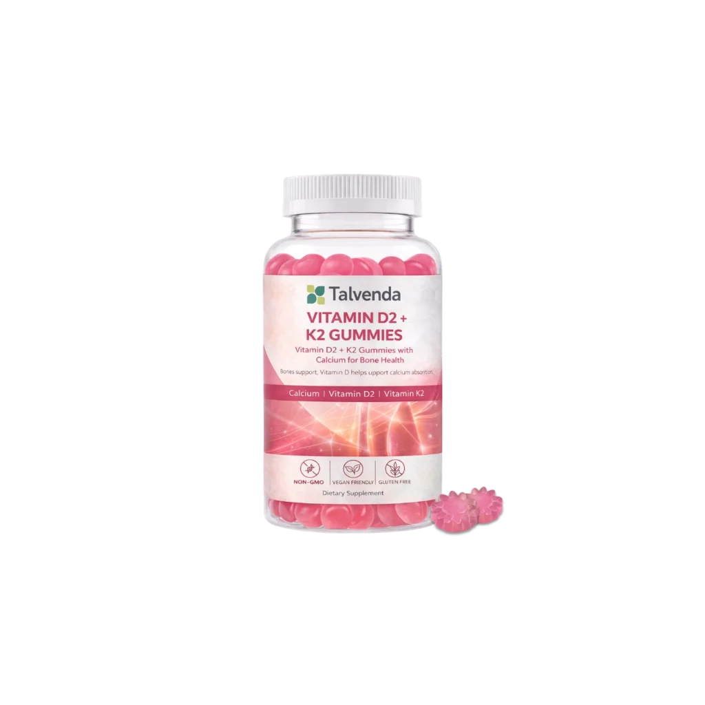 Vitamin D2 + K2 Gummies with Calcium for Bone Health