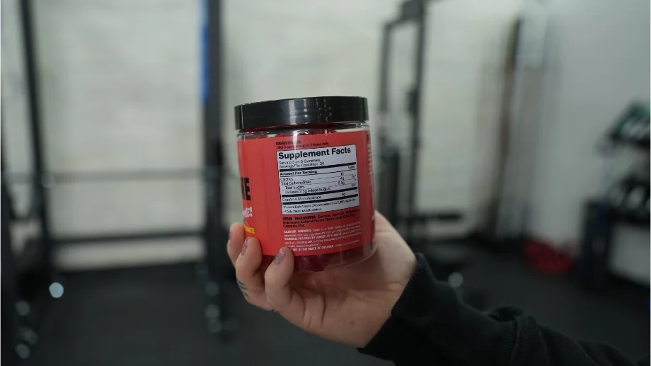 creatine gummy dosage label and serving size