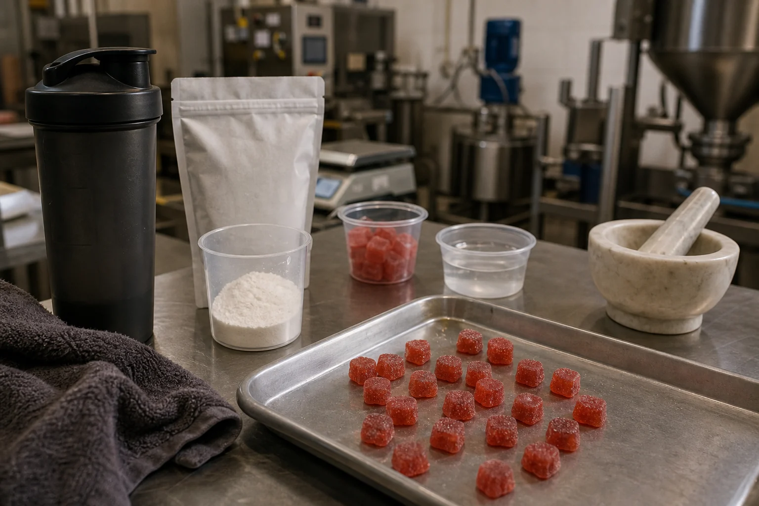 Creatine gummies vs powder manufacturing tradeoffs during sample development