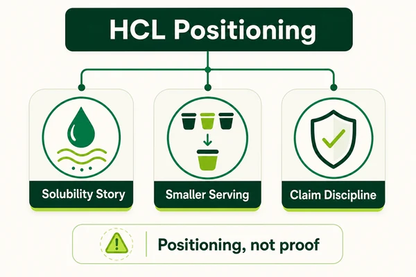 Creatine HCL gummy positioning and formulation considerations