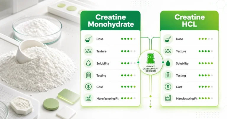 Creatine monohydrate vs HCL gummies formulation comparison