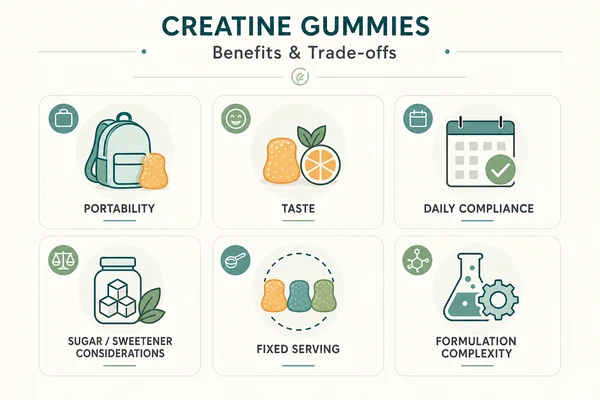 creatine gummies benefits convenience sugar and formulation tradeoffs