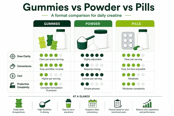 creatine gummies vs powder and pills