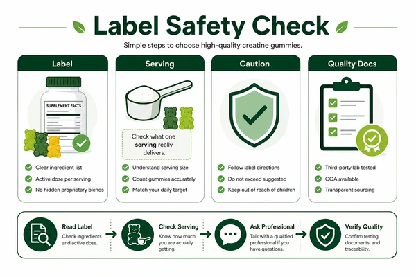 creatine gummies safety and label precautions