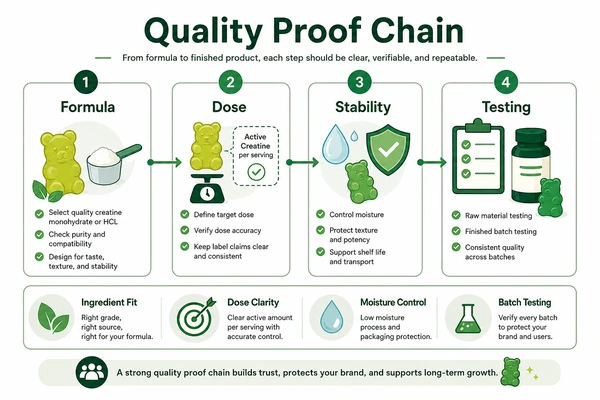 high quality creatine gummies label and testing