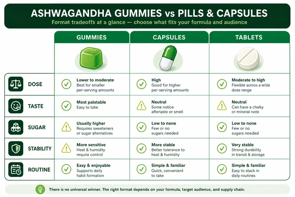 Ashwagandha gummies vs pills and capsules comparison
