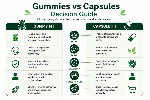 Gummies vs capsules decision guide for brands