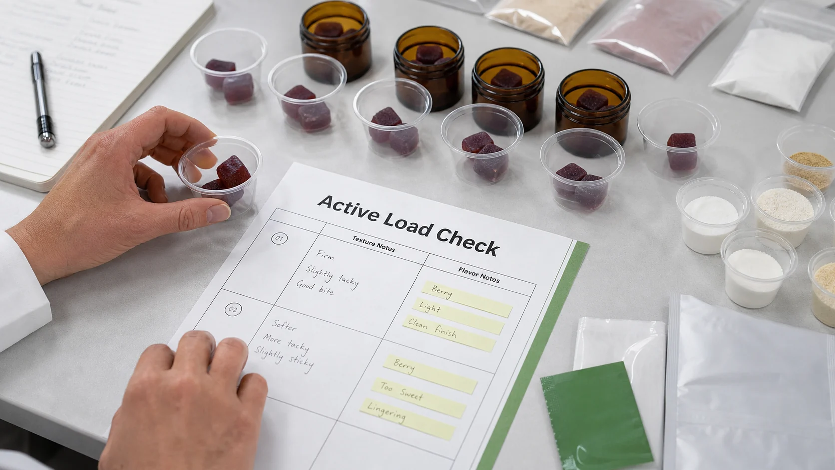 collagen gummy formula feasibility sample review