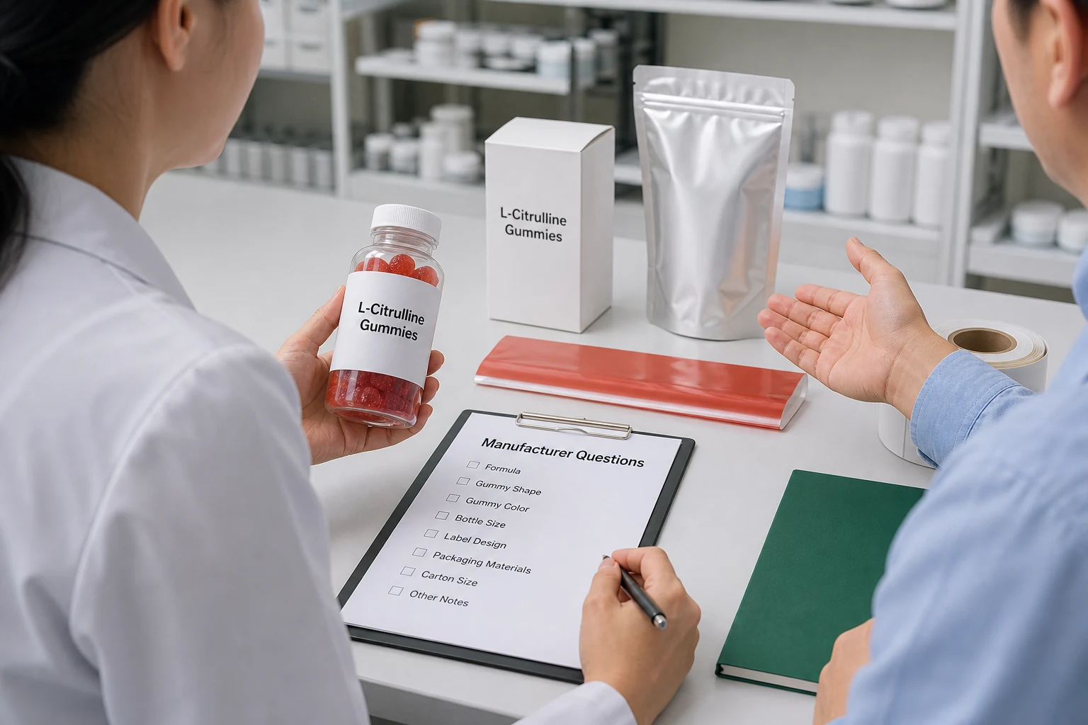 Manufacturer questions for L-citrulline gummies development