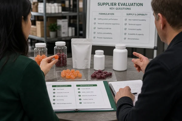 Questions to ask gummy manufacturer about pectin and gelatin