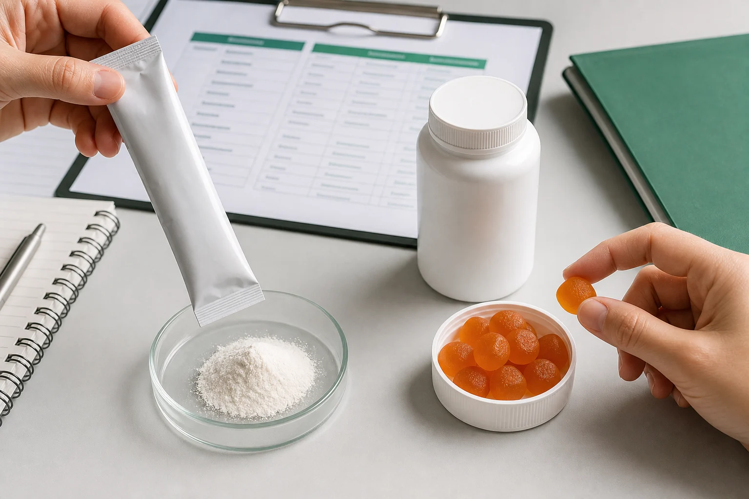 powdered vitamins vs gummies format comparison