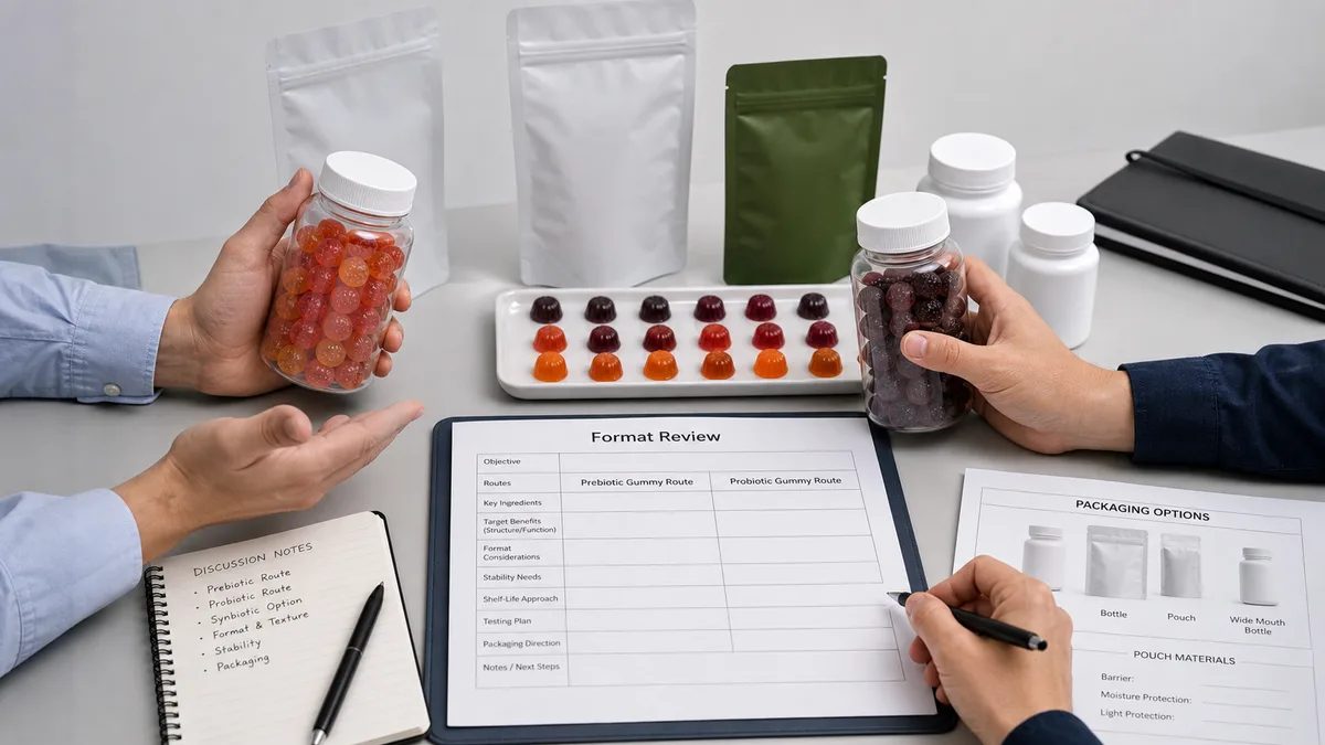 prebiotic gummy vs probiotic gummy formulation differences manufacturing challenges