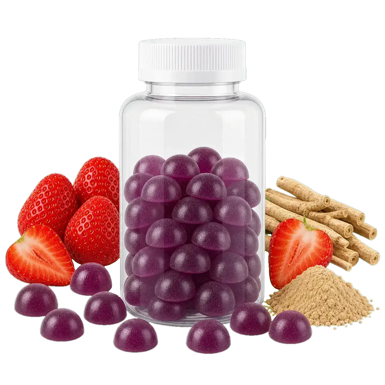 Pectin Ashwagandha Gummies - private label gummy supplement manufacturer, 60-count 250 cc bottle