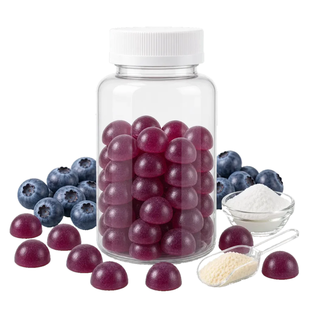 Pectin melatonin gummies from Talvenda’s in-stock gummies collection for private label sleep support supplement launches.