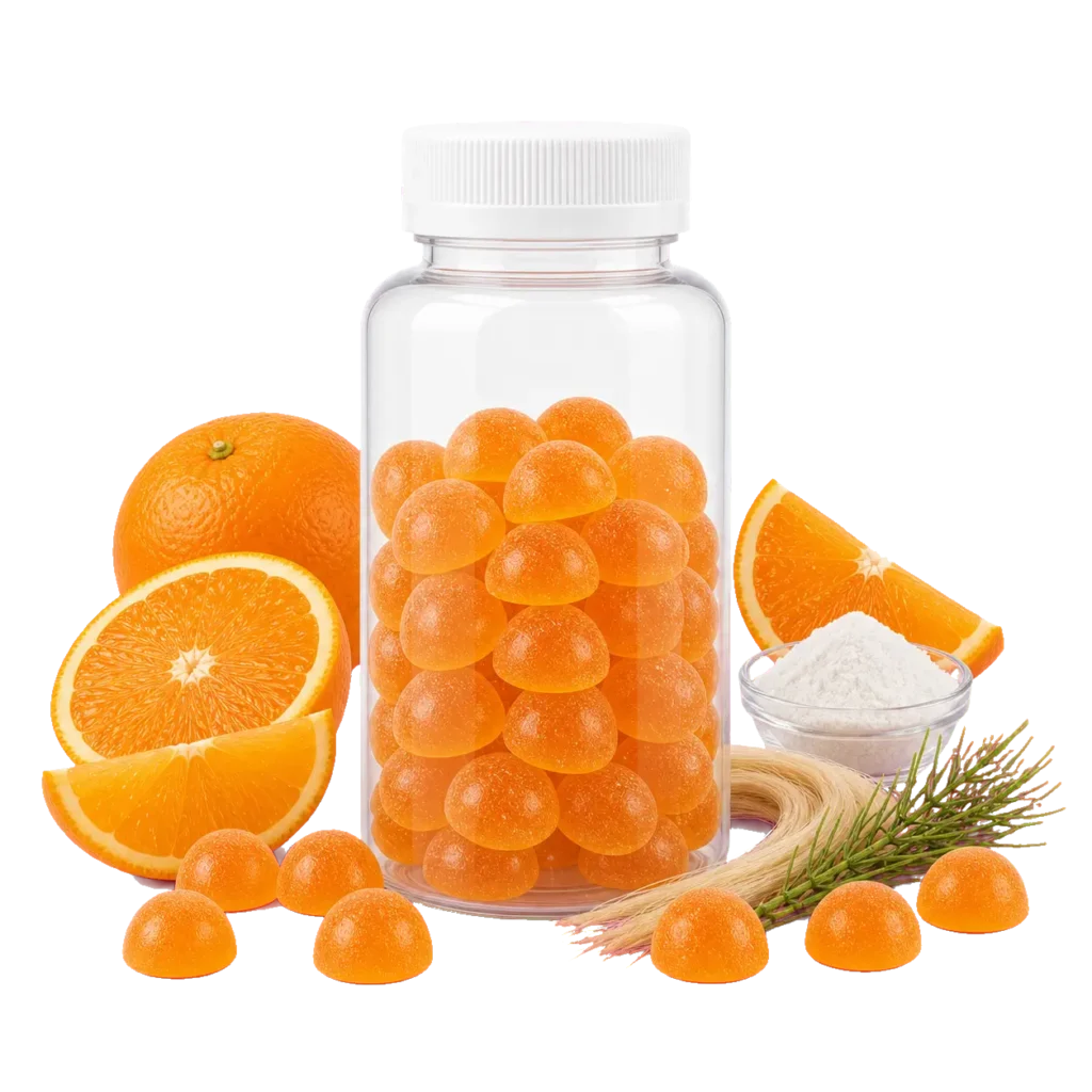 Pectin sugar-free biotin gummies from Talvenda’s in-stock gummies collection for private label beauty supplement launches.