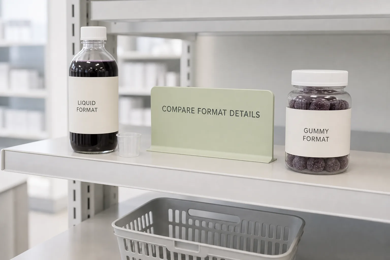 Elderberry supplement formats compared on a retail shelf