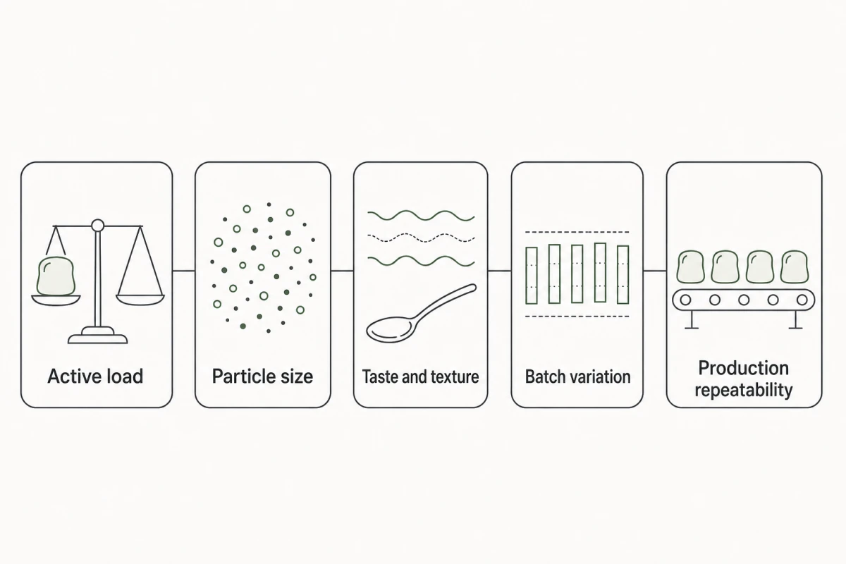 greens gummies manufacturing challenges from loading to depositing