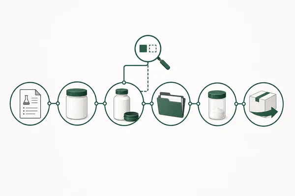 Illustration of the gummy vitamin pre-shipment evidence chain