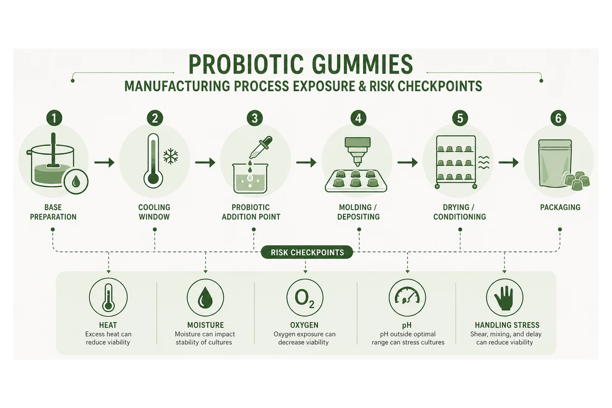 manufacturing constraints that reduce probiotic viability