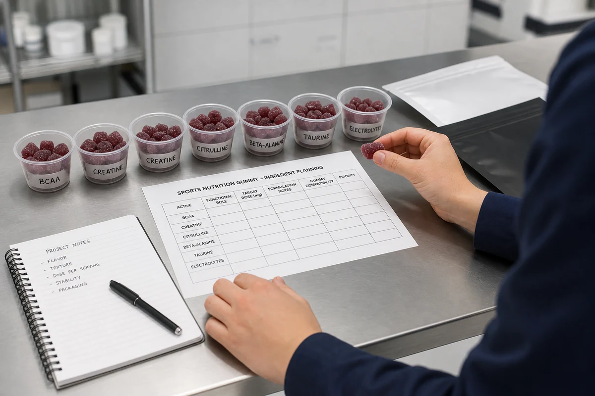 Sports nutrition gummy ingredient selection