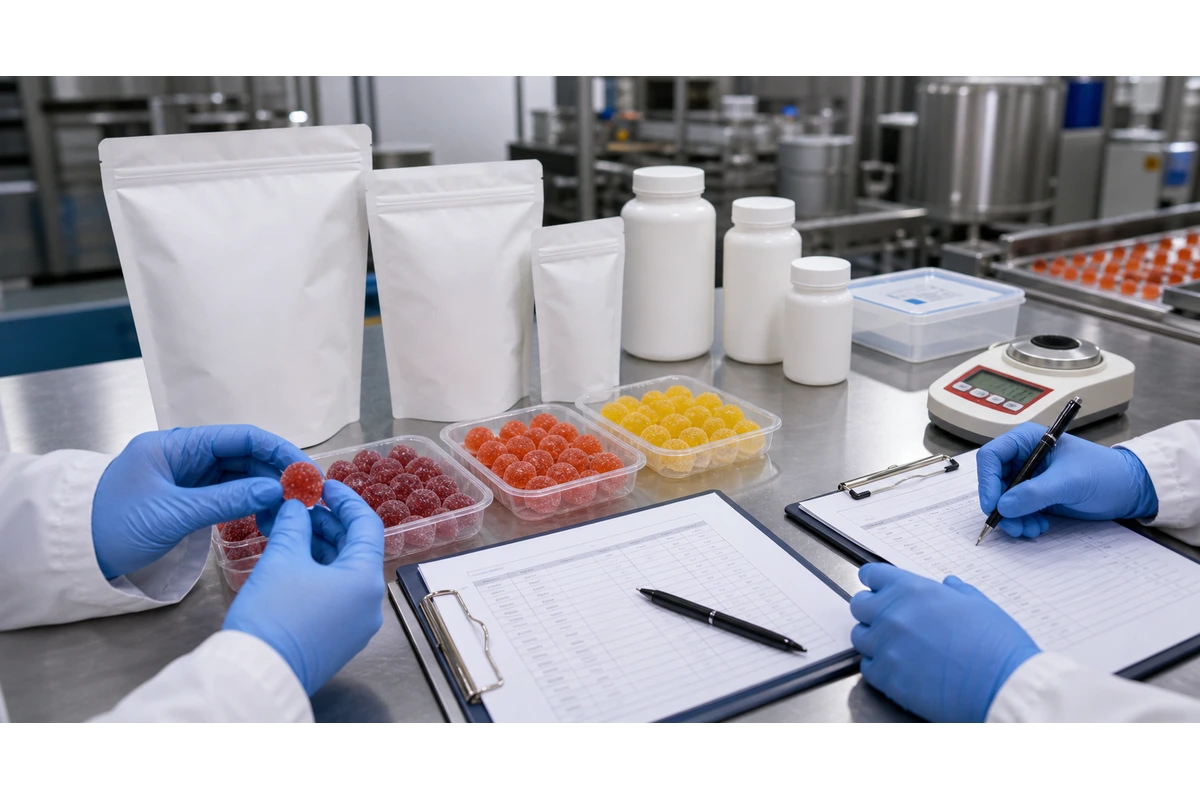 Sugar free gummy sample to production checks