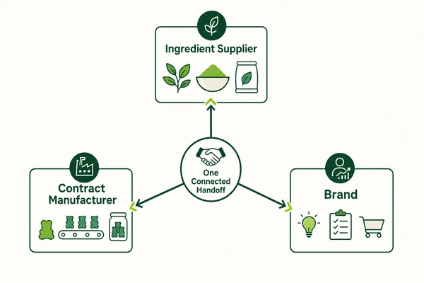 Ingredient supplier contract manufacturer and brand ownership map