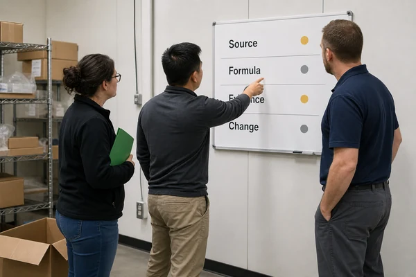 Supplier manufacturer and brand reviewing handoff red flags