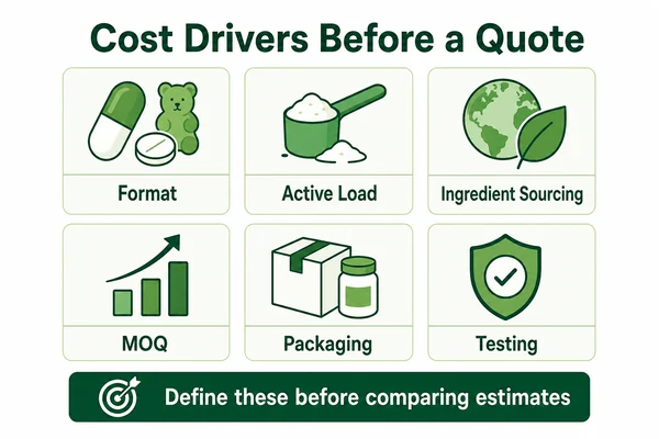 supplement manufacturing cost drivers matrix