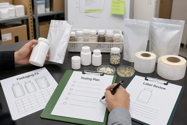 supplement packaging testing documentation review