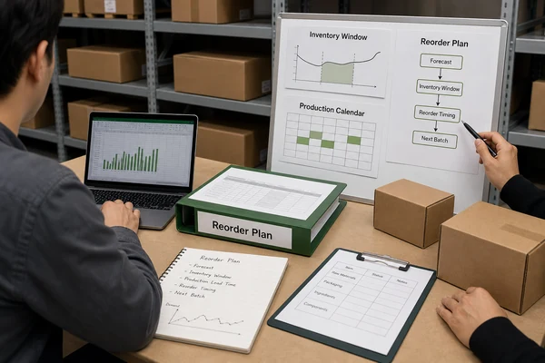 supplement manufacturing scale reorder planning