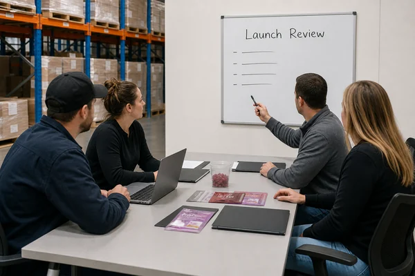 Brand owner reviewing supplement quality documents before launch