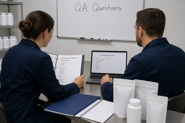Manufacturer quality assurance meeting before supplement production