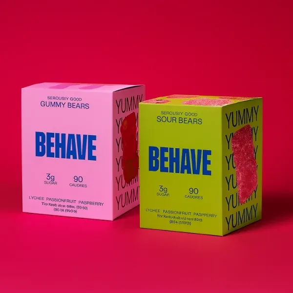 Gummy packaging boxes arranged for outer pack presentation