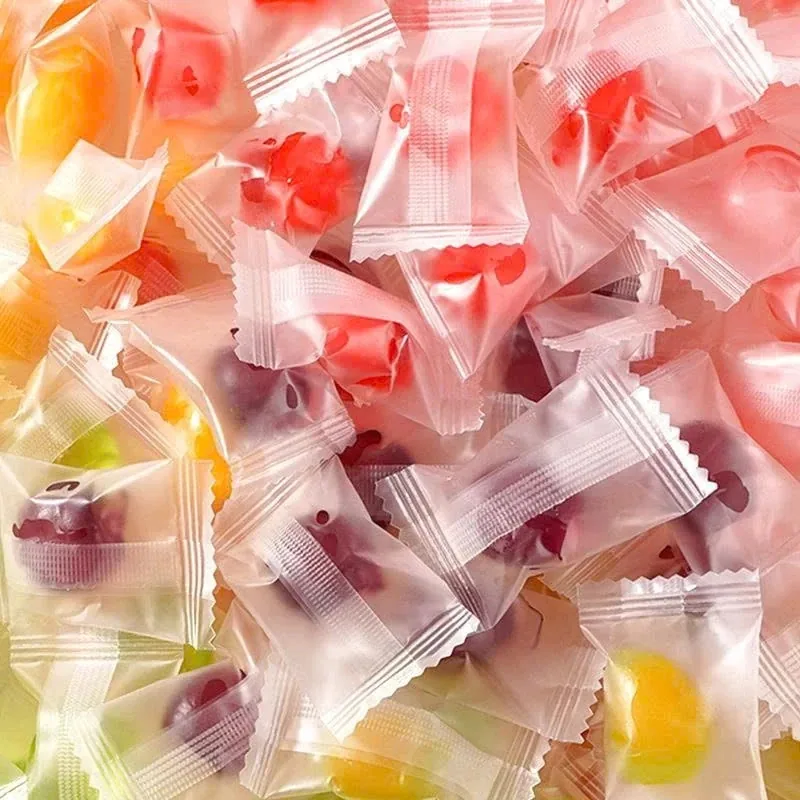 Individually wrapped gummy pieces in single-serve packs
